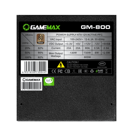 Fonte Gamemax 800W 80 Plus Bronze Semi-Modular - Digitalcenter