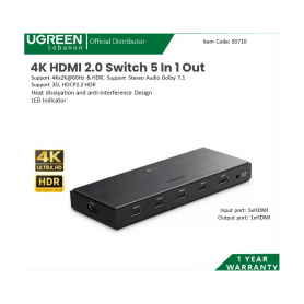 UGREEN 4K HDMI 2.0 Switch 5 In 1 Out, 50710