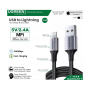 Ugreen Cable Mfi, Apple Certified Usb To Lightning 5V/2.4A - Nylon Braided & Aluminum Body Us199