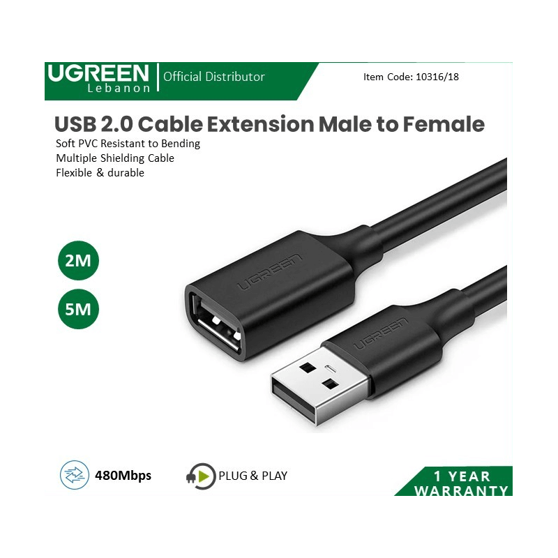 Ugreen Cable USB 2.0 2M